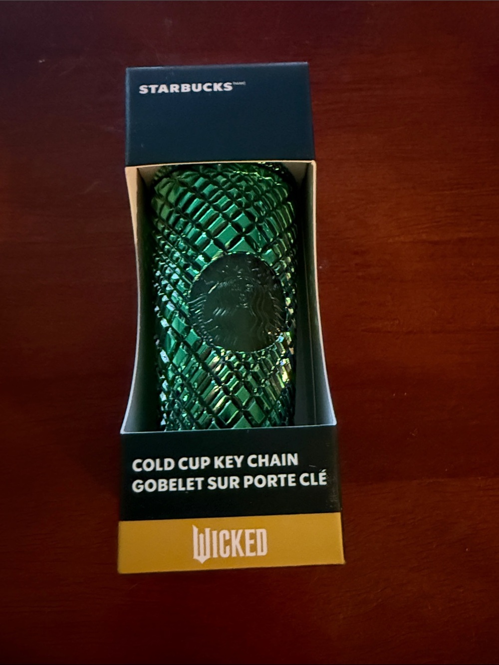 Starbucks Metallic Green Pineapple Cold Cup Keychain